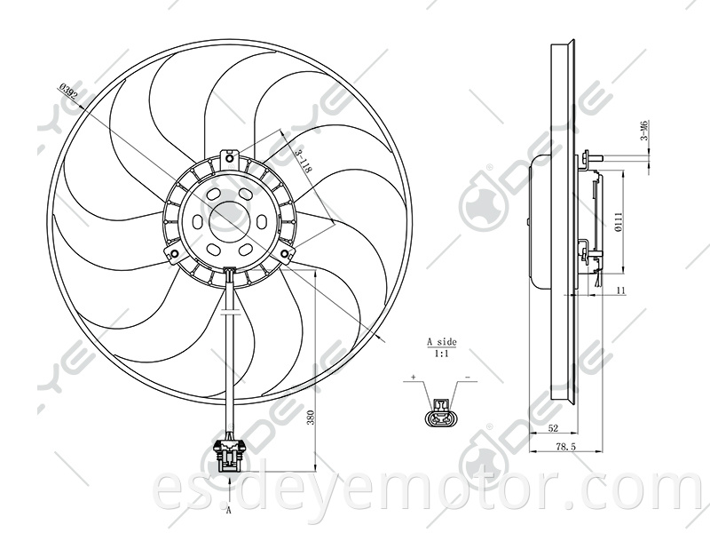 Ventilador de refrigeración de radiador automático 5U0959455B para VW GOL.TENDENCIA